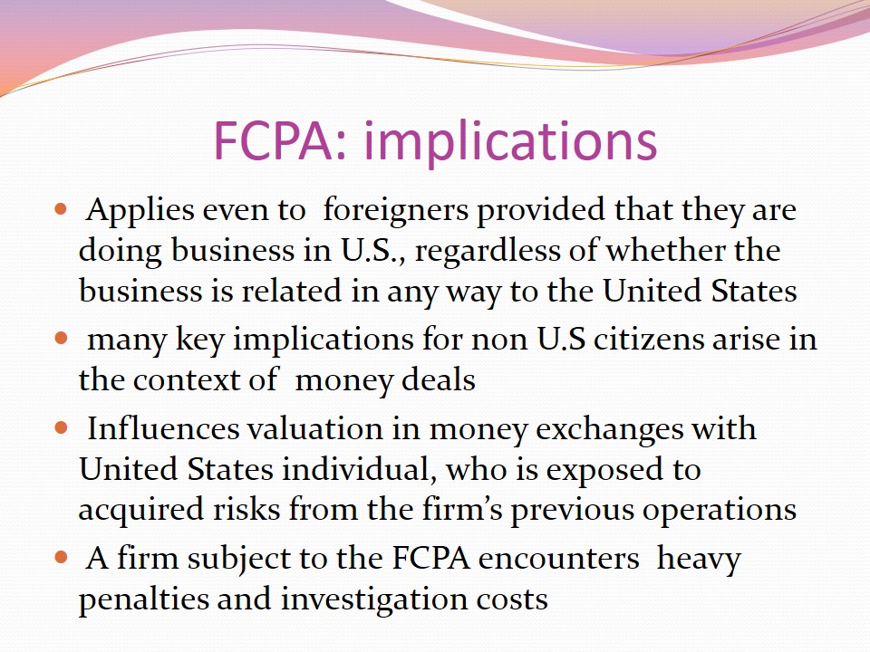 FCPA: implications