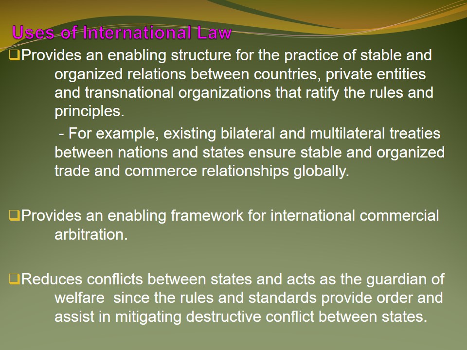 Uses of International Law