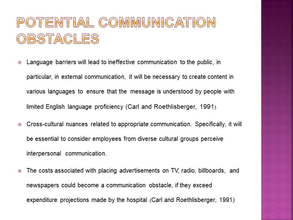 Potential Communication Obstacles