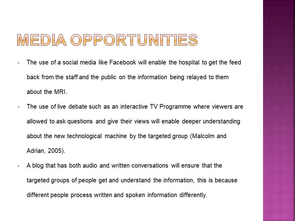 Media Opportunities