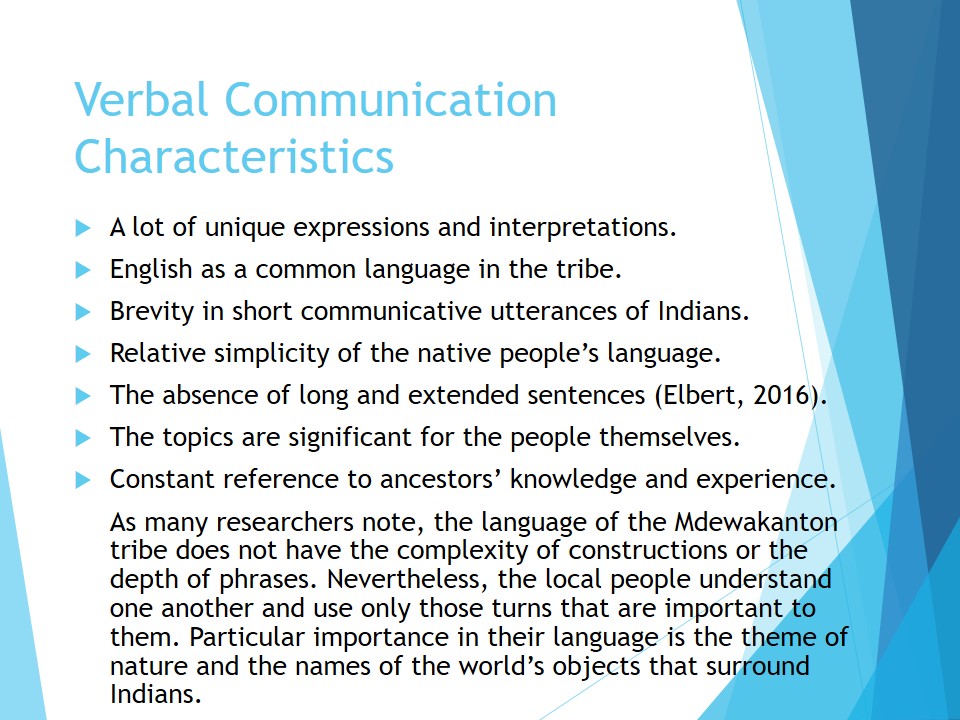 Verbal Communication Characteristics