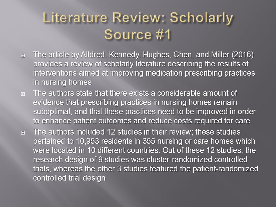 Literature Review: Scholarly Source #1