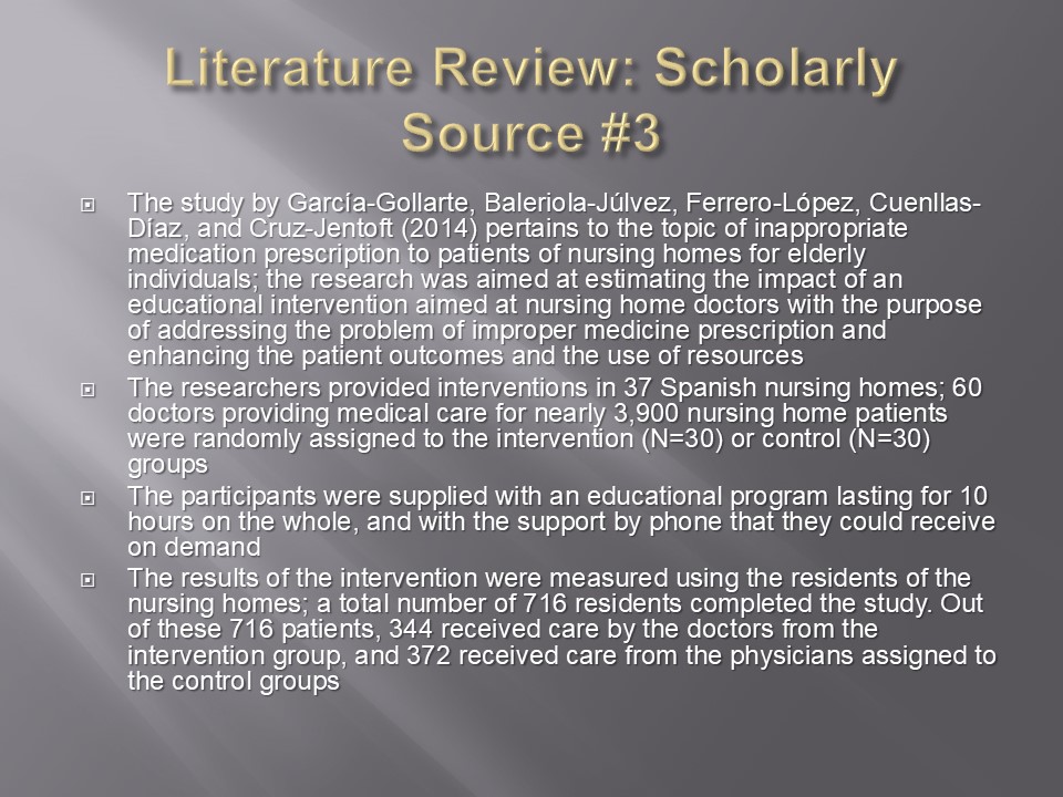 Literature Review: Scholarly Source #3