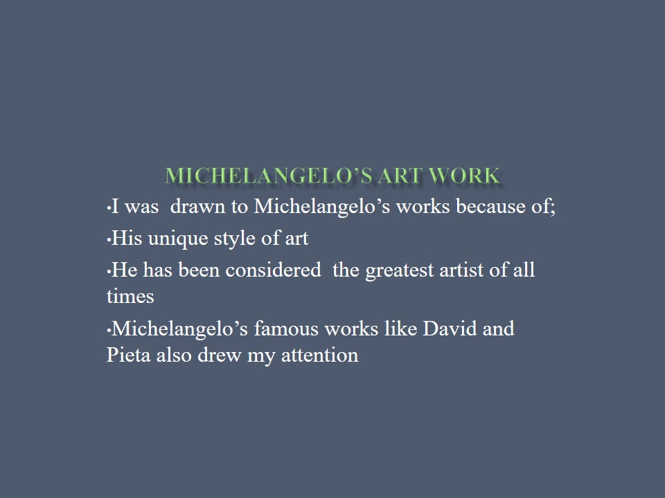 Michelangelo’s Artwork