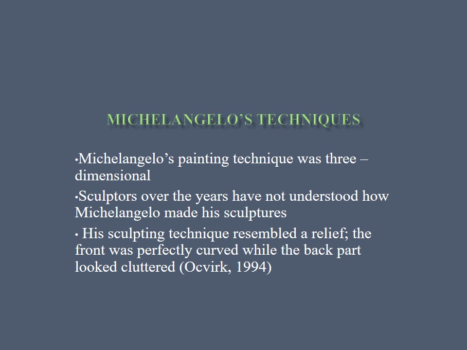 Michelangelo’s Techniques