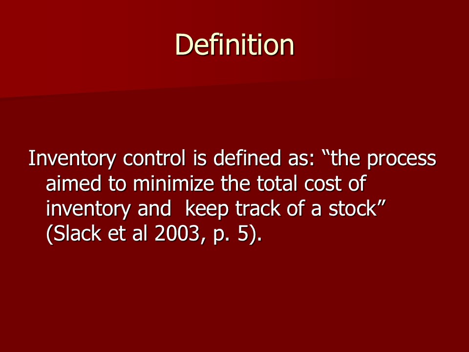 inventory control thesis