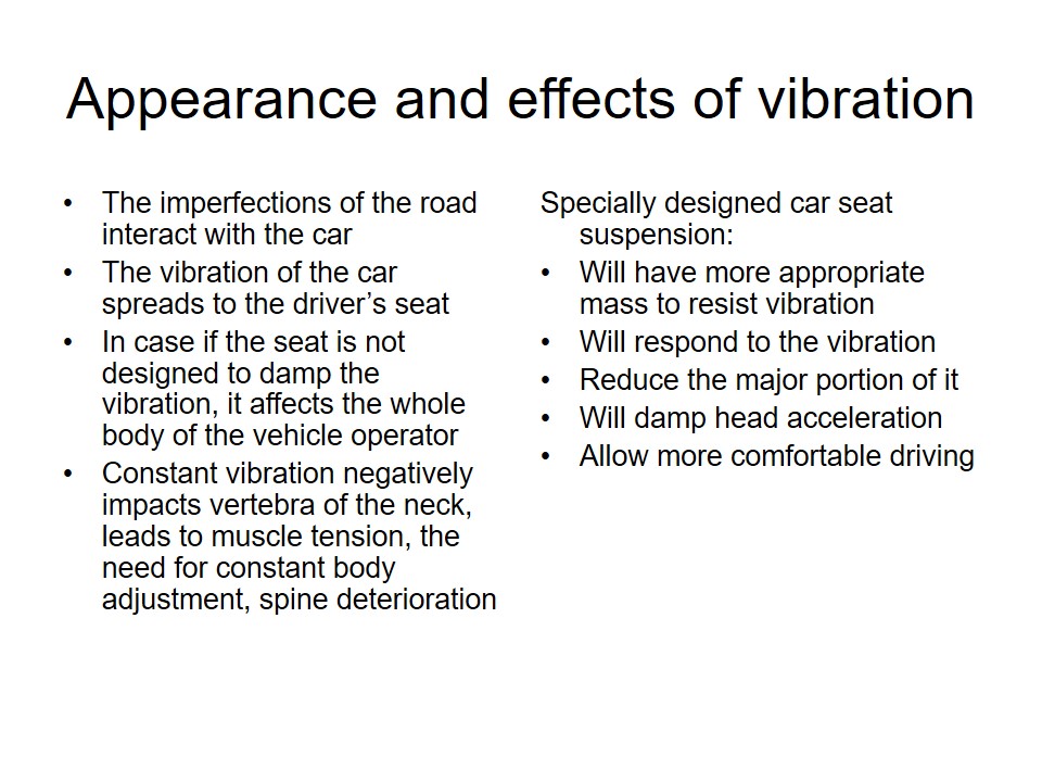 Appearance and effects of vibration