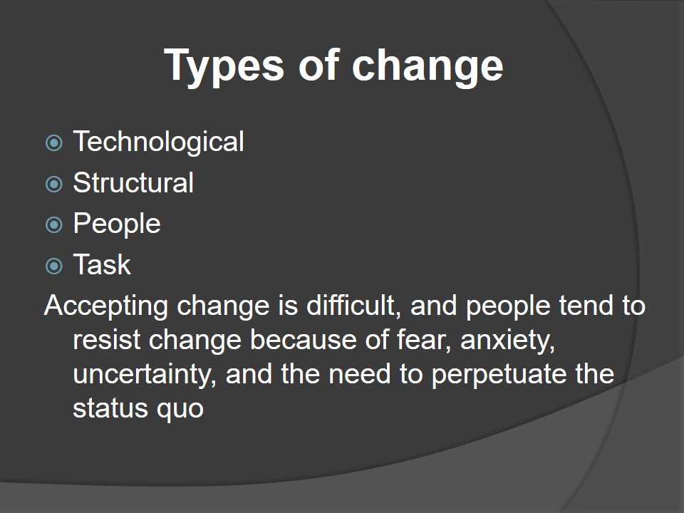Types of change