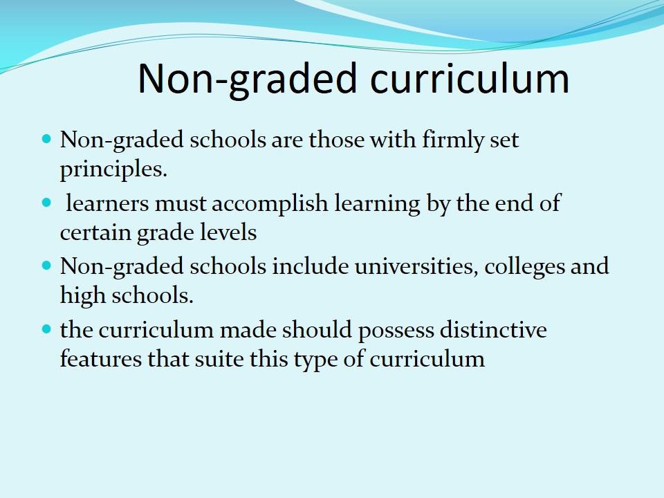 Non-graded curriculum