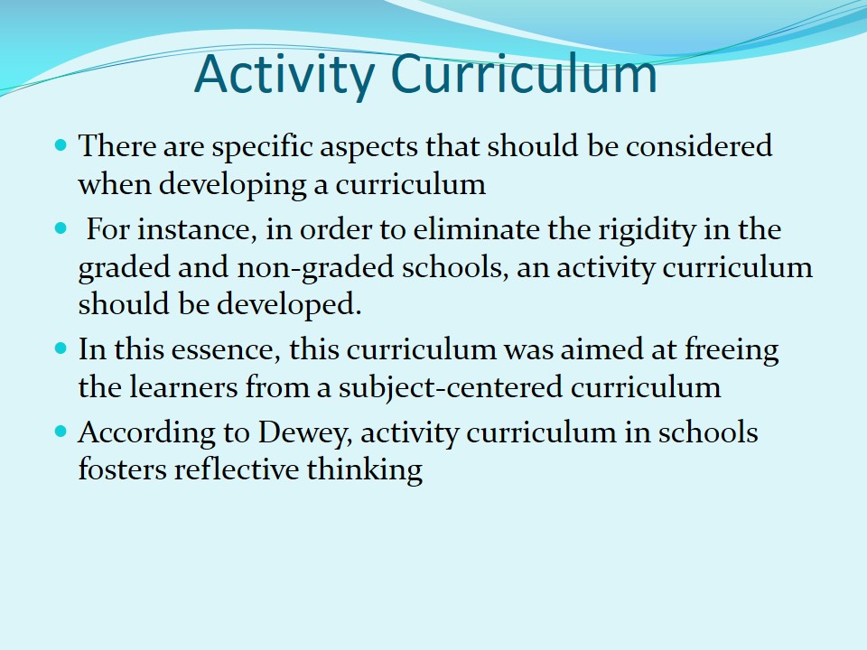 Activity Curriculum