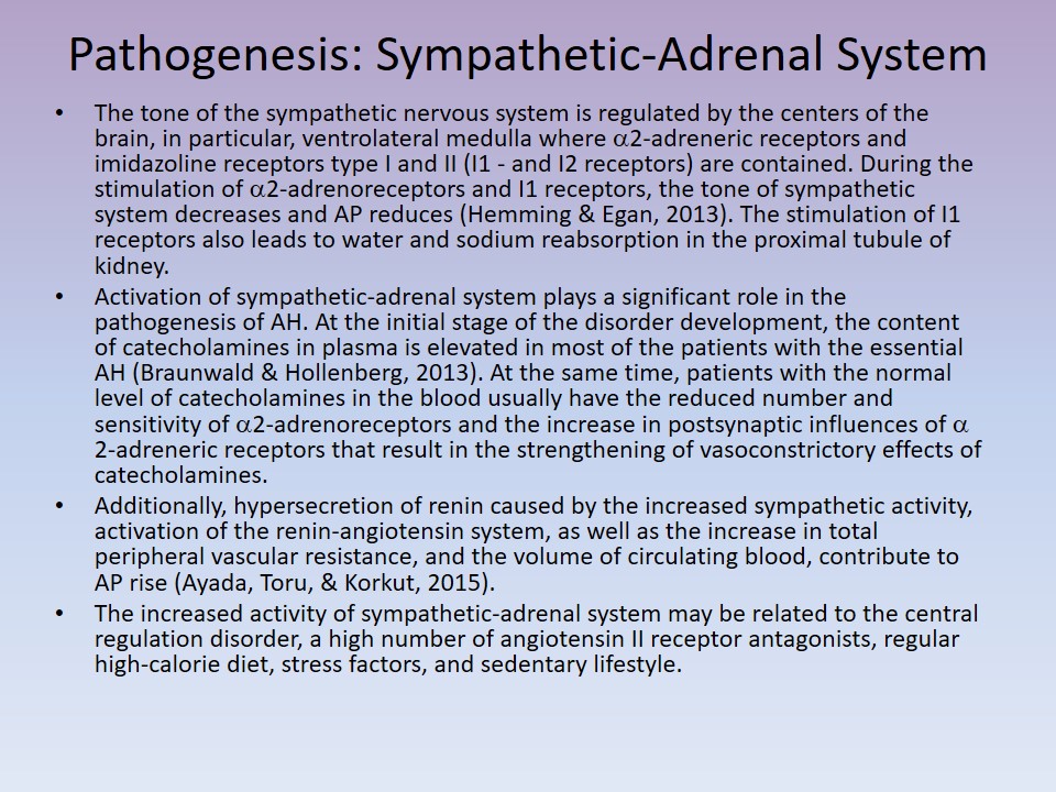 Pathogenesis: Sympathetic-Adrenal System