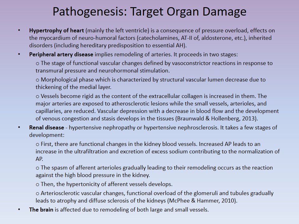 Pathogenesis: Target Organ Damage