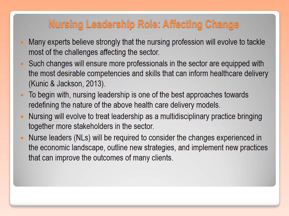 Nursing Leadership Role: Affecting Change