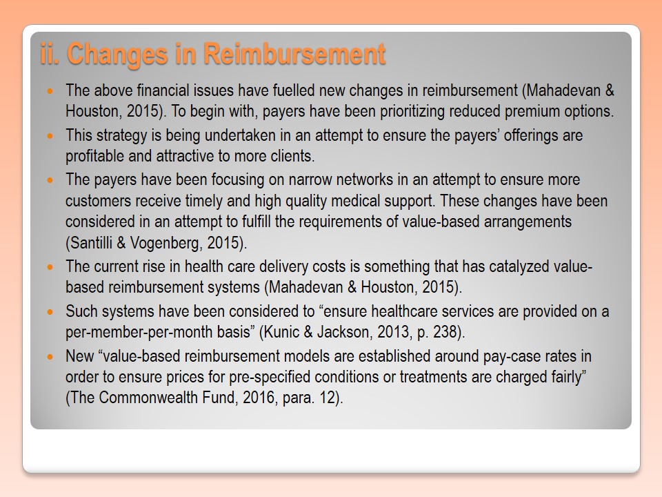 Changes in Reimbursement