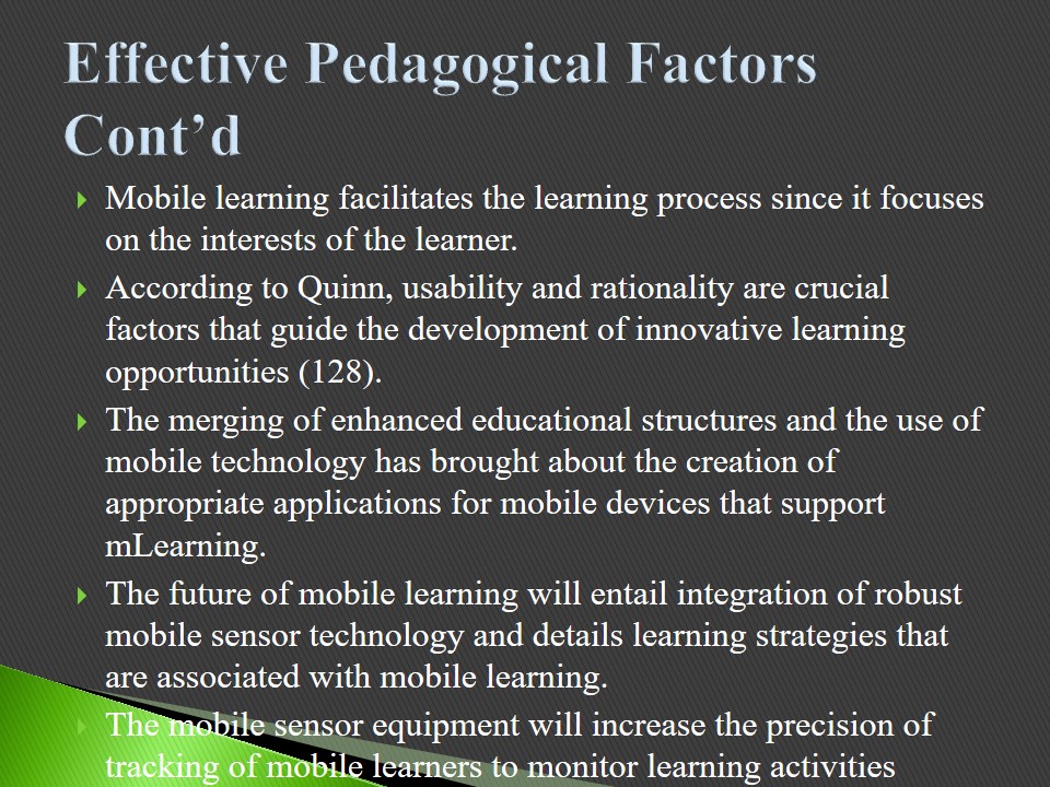 Effective Pedagogical Factors