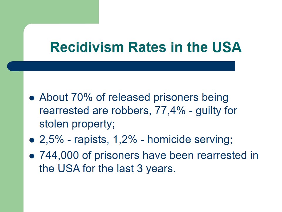 Recidivism Rates in the USA