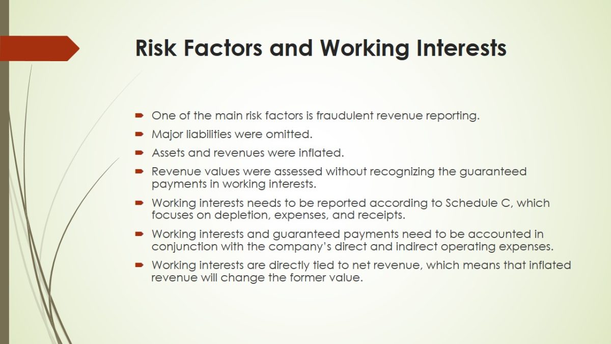 Risk Factors and Working Interests