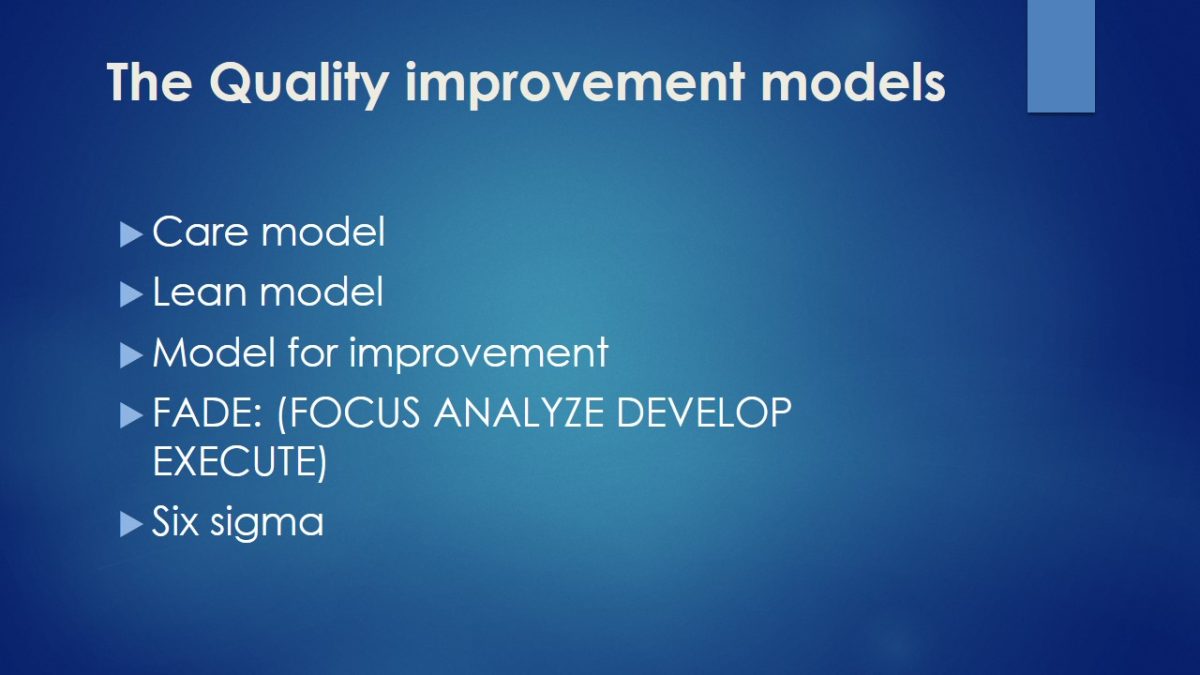 The Quality improvement models