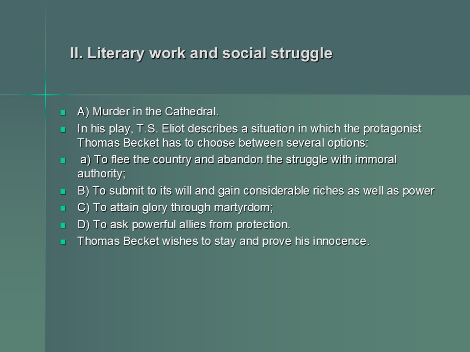 Literary work and social struggle