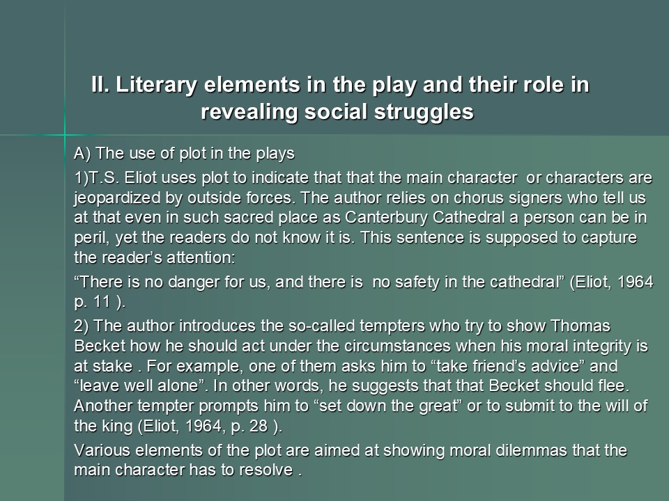 Literary elements in the play and their role in revealing social struggles