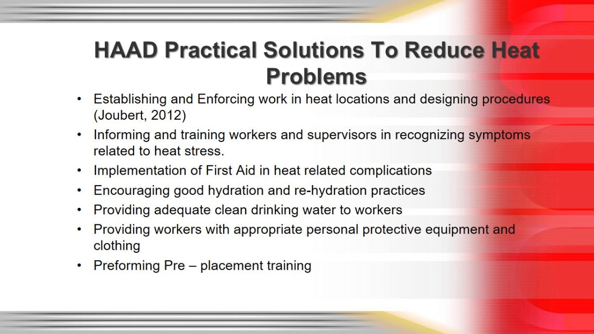 HAAD Practical Solutions To Reduce Heat Problems