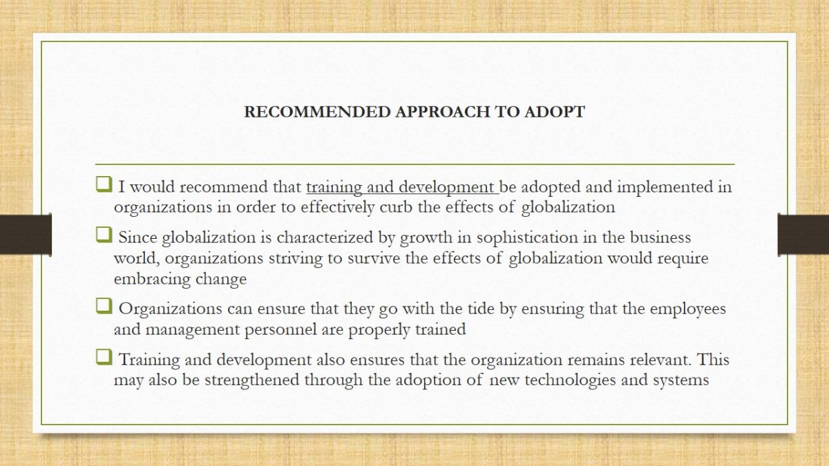 Recommended Approach to Adopt