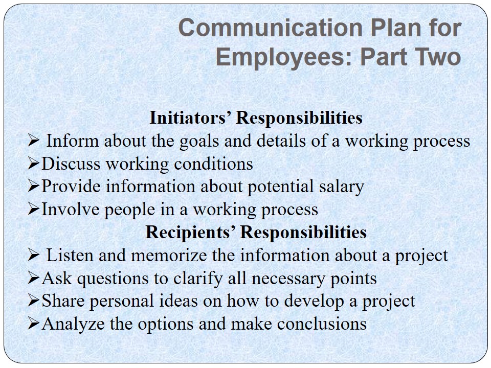 Communication Plan for Employees