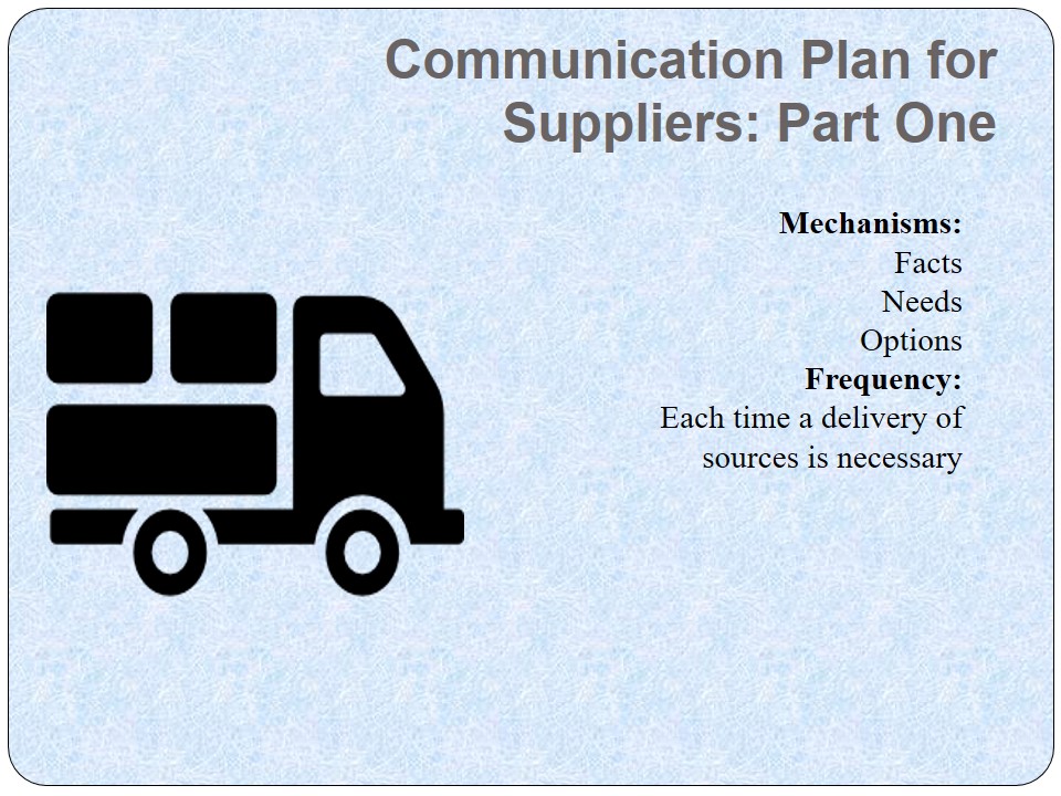 Communication Plan for Suppliers