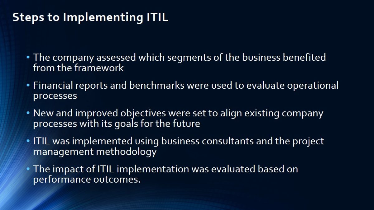 Steps to Implementing ITIL