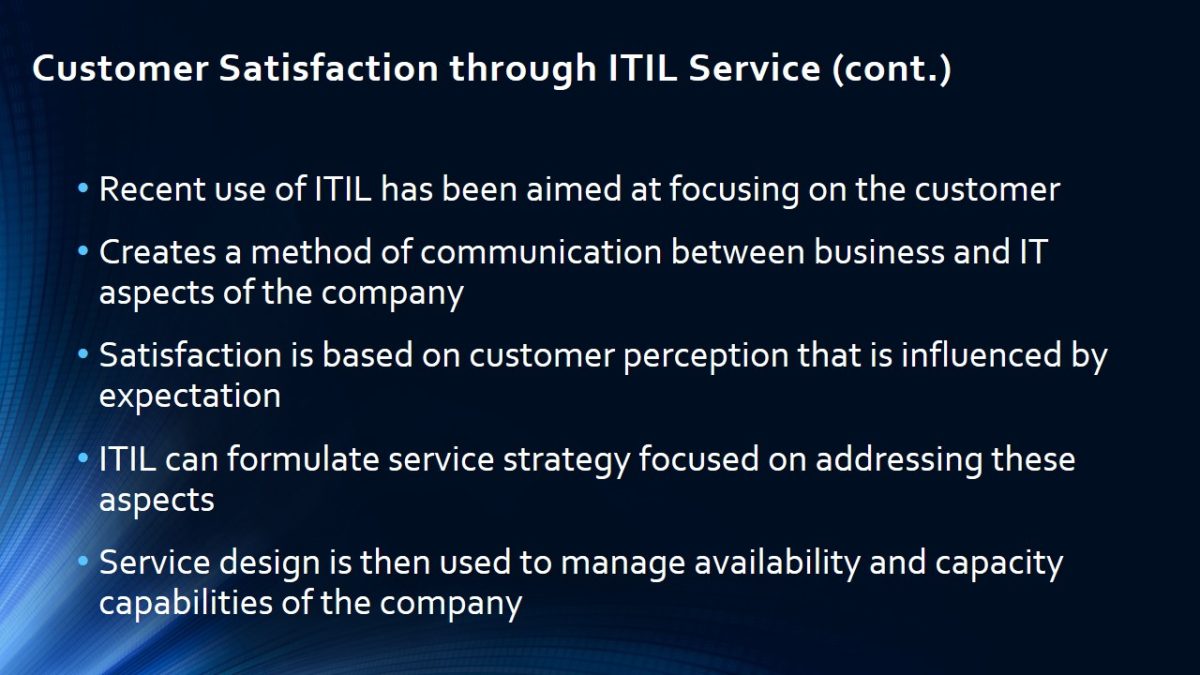 Customer Satisfaction through ITIL Service