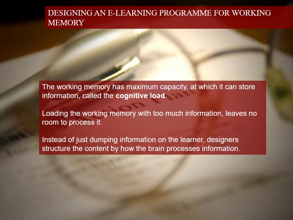 Designing an E-learning Programme for Working Memory