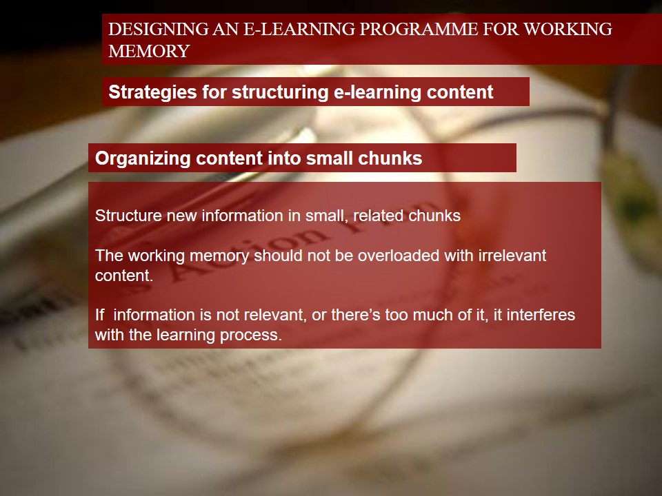 Strategies for structuring e-learning content