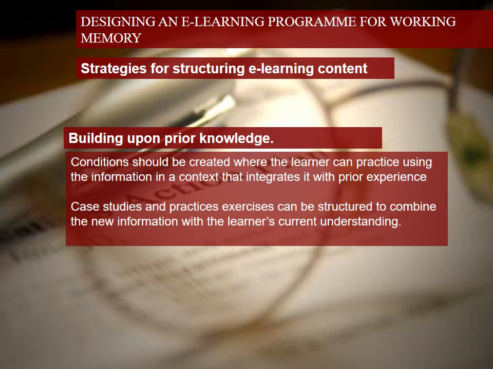 Building upon prior knowledge