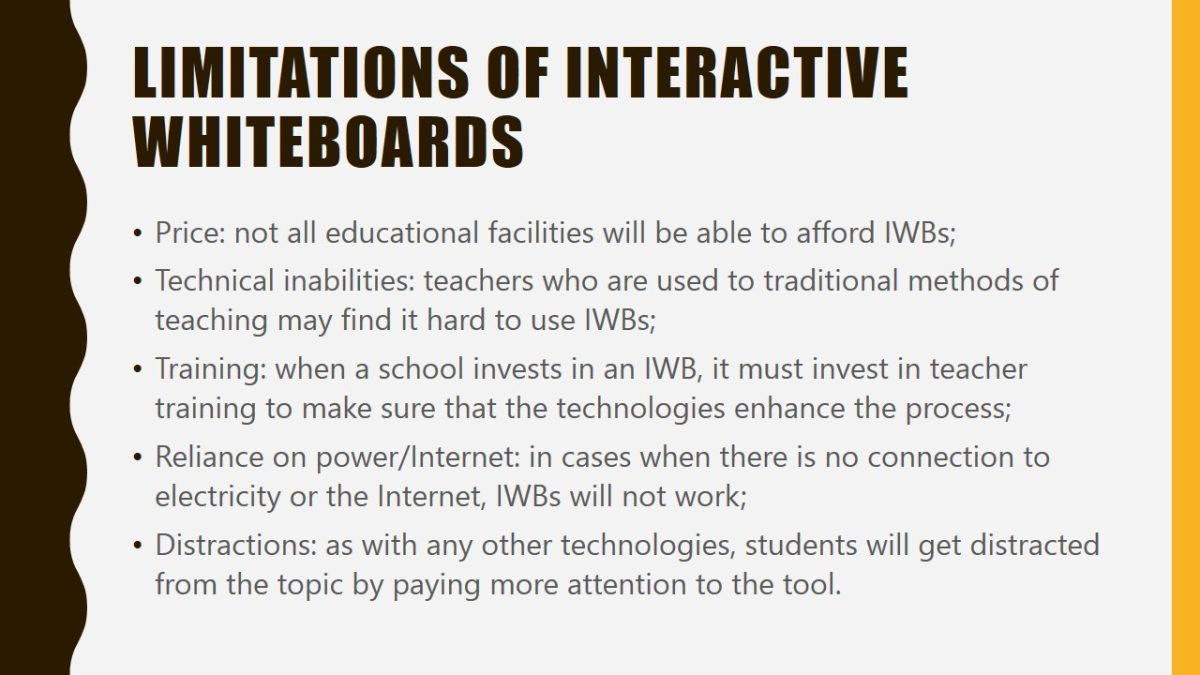 Limitations of interactive whiteboards
