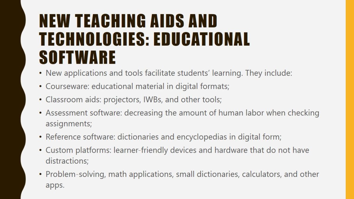 New teaching aids and technologies: educational software