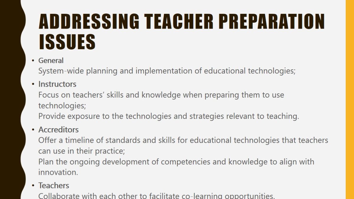 Addressing teacher preparation issues