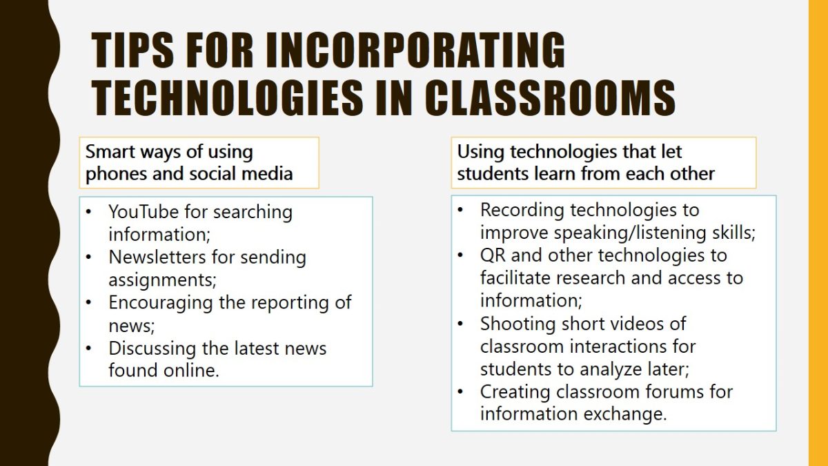 Tips for incorporating technologies into classrooms