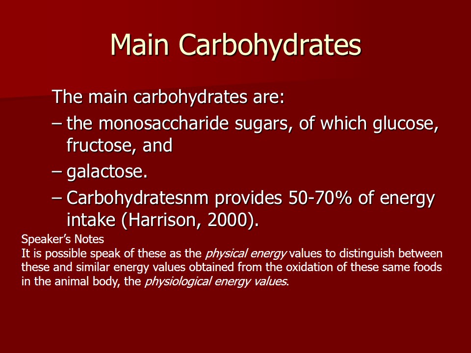 Main Carbohydrates