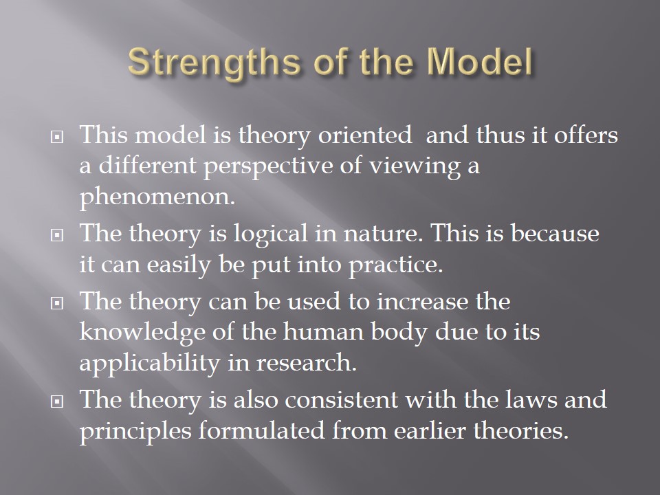 Strengths of the Model