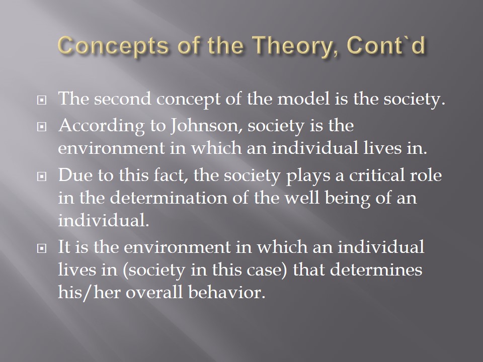 Concepts of the Theory