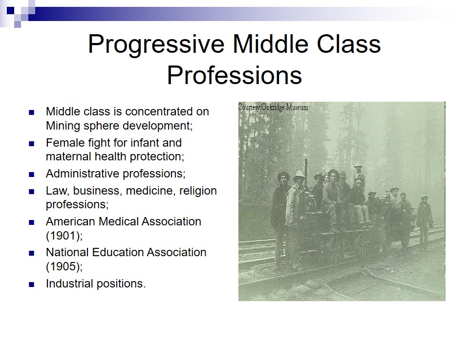 Progressive Middle Class Professions