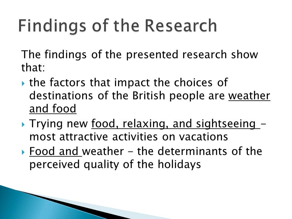 Findings of the Research