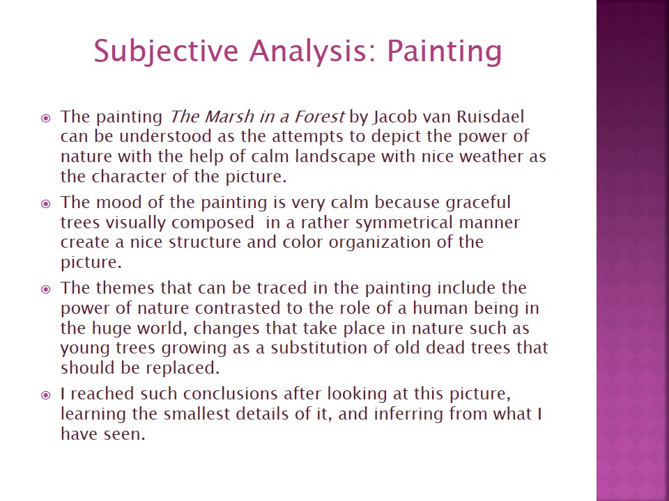 Subjective Analysis: Painting