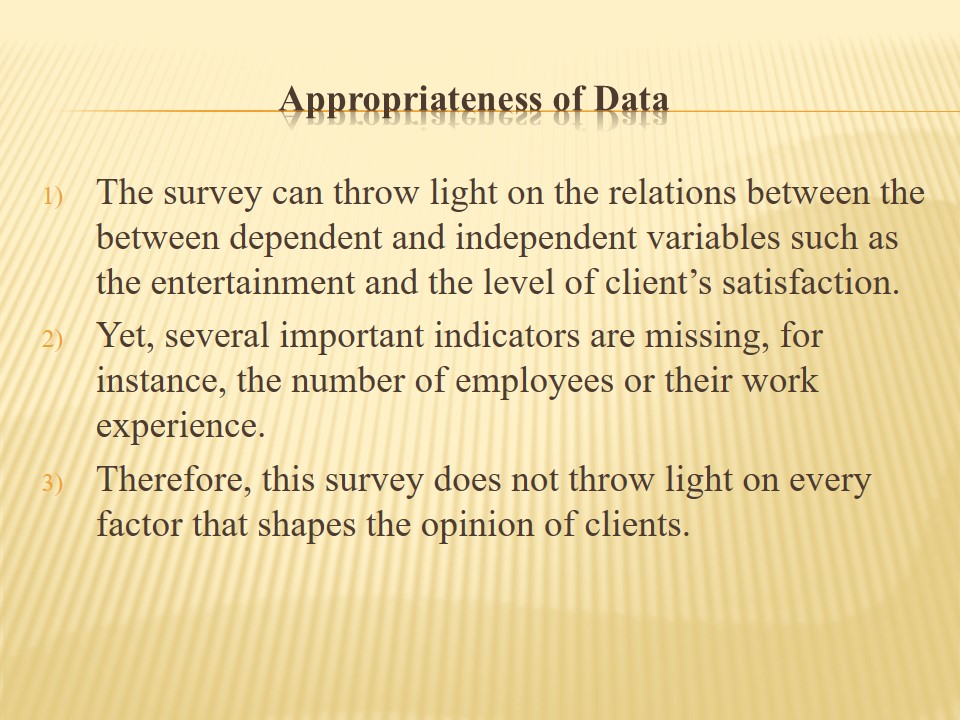 Appropriateness of Data