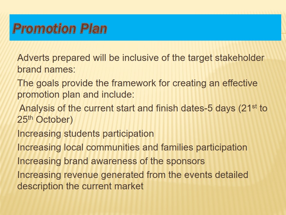 Promotion Plan
