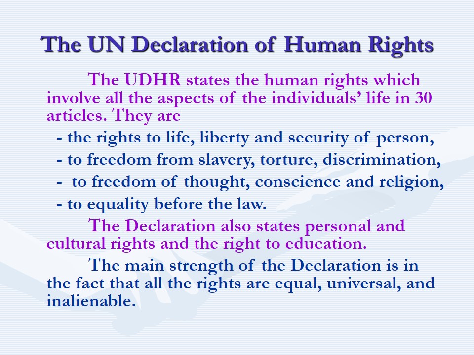 The UN Declaration of Human Rights
