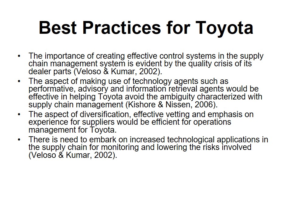 Best Practices for Toyota