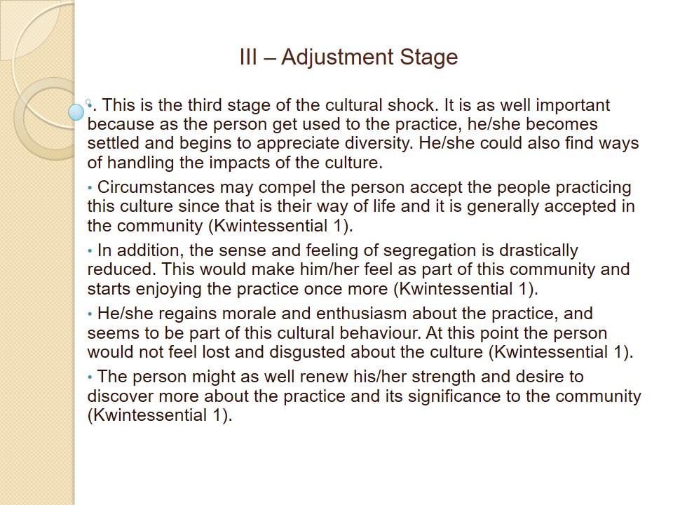 Adjustment Stage