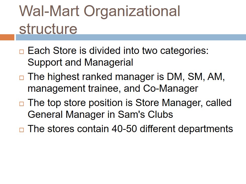 Walmart Organizational Structure 329 Words Presentation Example