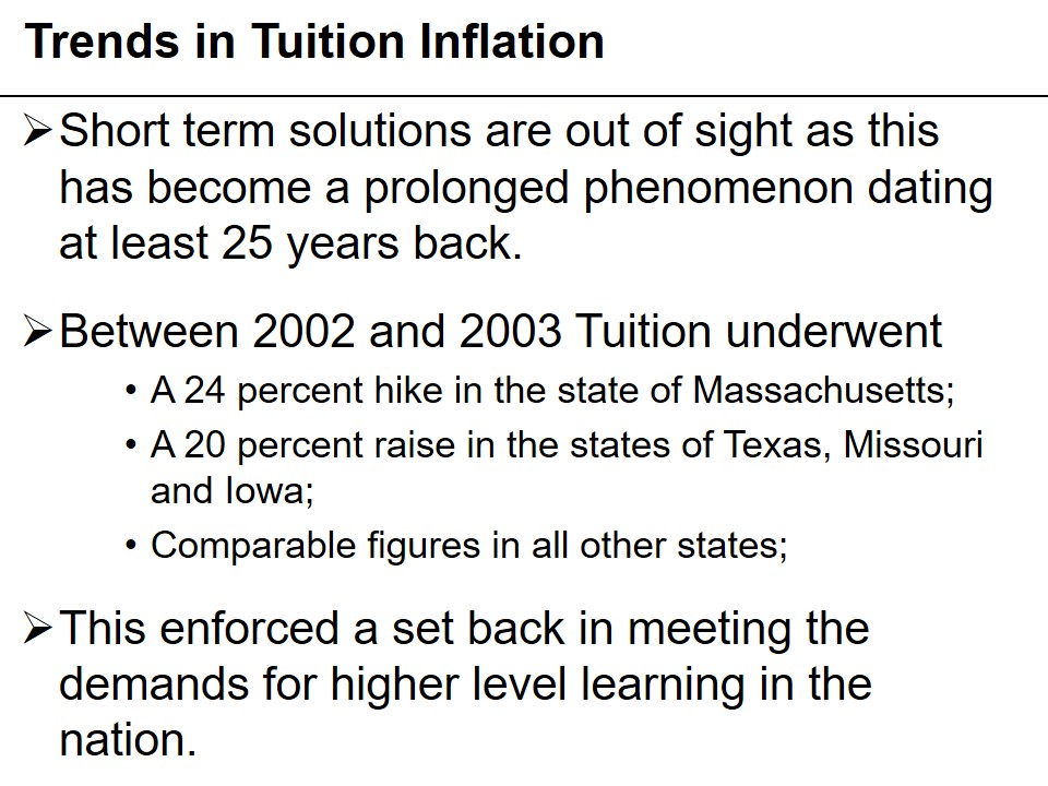 Trends in Tuition Inflation